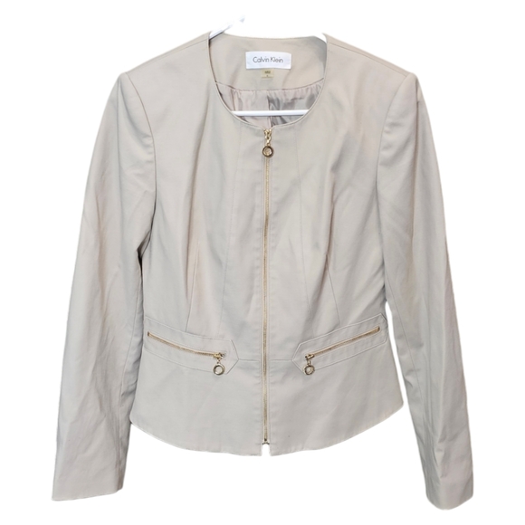 Calvin Klein Toupe and gold blazer jacket. 6 - Picture 1 of 5